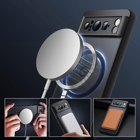 Tok Google Pixel 8 Pro-hoz, MagSafe, ERBORD Matt Case, fekete