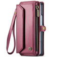 Tok CASEME Samsung Galaxy Z Fold6 5G, RFID Leather Wallet, vállpánttal, piros