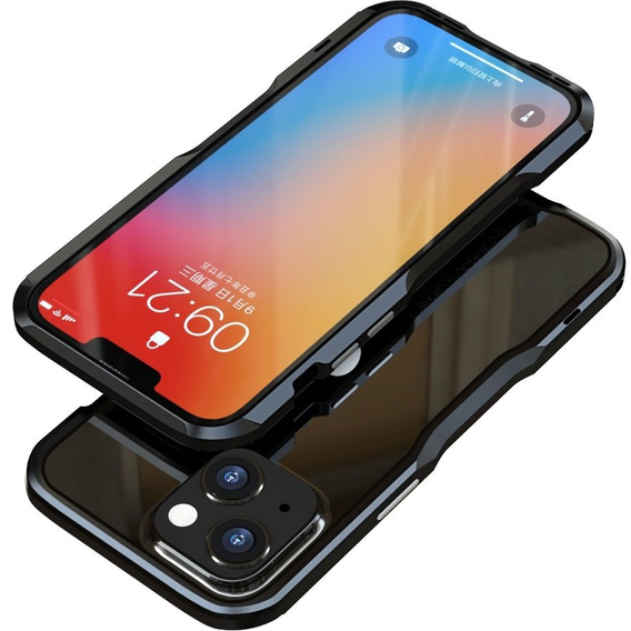 Teletok LUPHIE iPhone 13-hoz, Armor Bumper, fekete
