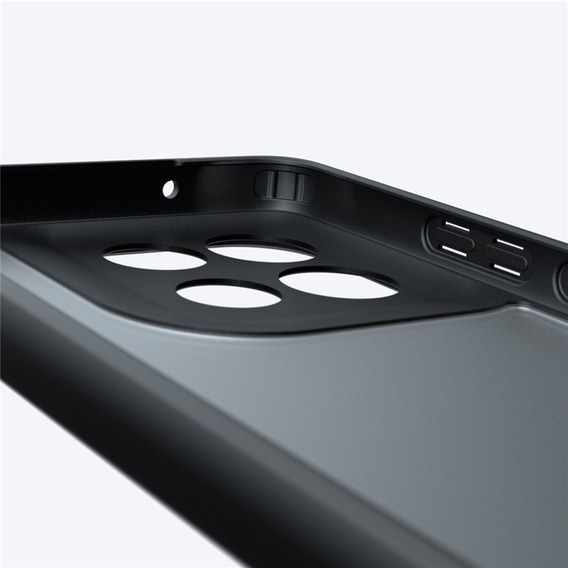 Tok Xiaomi Redmi 15 5G / 4G, kameravédelemmel, átlátszó, fekete oldallapokkal