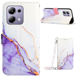Pattintható tok a Xiaomi Redmi Note 13 Pro 4G / Xiaomi Redmi Note 14S / Xiaomi Poco M6 Pro 4G, Wallet, Marble lila