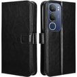 Pattintható tok a Vivo Y19s, Crazy Horse Wallet, fekete