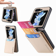 Tok Samsung Galaxy Z Flip7 FE / Z Flip6, Card Slot Ring Case, bézs színű