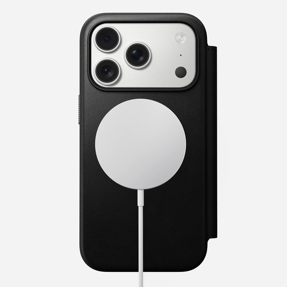 Nomad tok iPhone 17 Pro-hoz, Modern bőr fóliatok, fekete