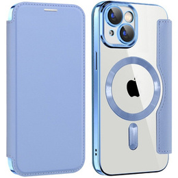 Pattintható tok a iPhone 15 Plus, RFID Wallet MagSafe CamShield, kék