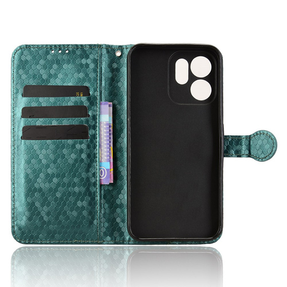 Pántos tok Oppo Reno 14F, pénztárca Rhombus, zöld