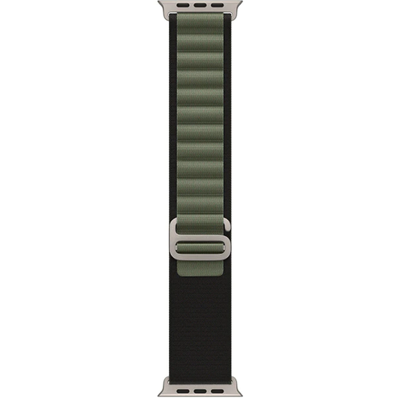 Pasek nylonowy do Apple Watch 1/2/3/4/5/6/7/8/SE/ULTRA 42/44/45/49 MM, Zielony / Czarny