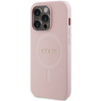 GUESS Telefontok a iPhone 14 Pro, Saffiano MagSafe, rózsaszín