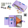 Pattintható tok a Xiaomi Redmi Note 13 Pro+, Wallet Zipper Pocket, lila