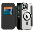 Pattintható tok a iPhone 11 Pro Max, RFID Wallet MagSafe CamShield, fekete
