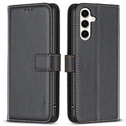 Pattintható tok a Samsung Galaxy S23 FE, BINFEN Wallet, fekete + 9H üveg