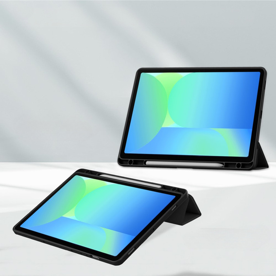 Tok Samsung Galaxy Tab S10 FE+ Plus, Smartcase Hybrid, tolltartó résszel, fekete