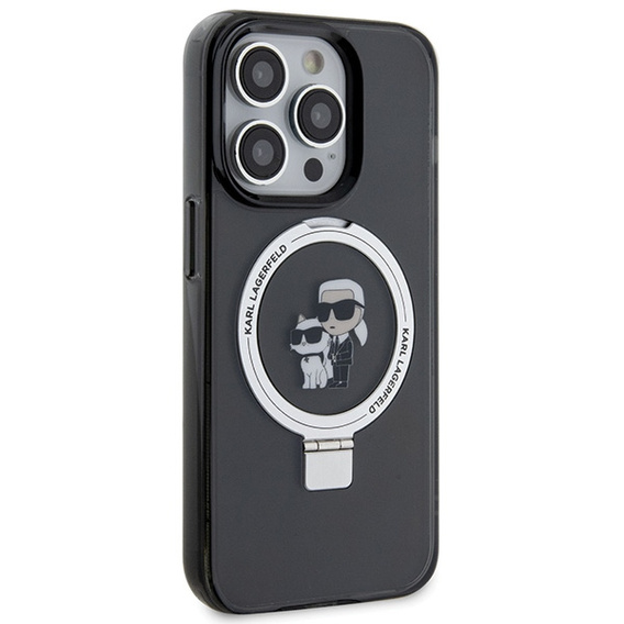 Karl Lagerfeld gyűrűtartó Karl & Choupette MagSafe tok iPhone 15 Pro készülékhez