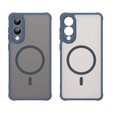 Tok Samsung Galaxy S25 Edge, Kickstand Matt Case, MagSafe-hoz, kék + képernyőüveg