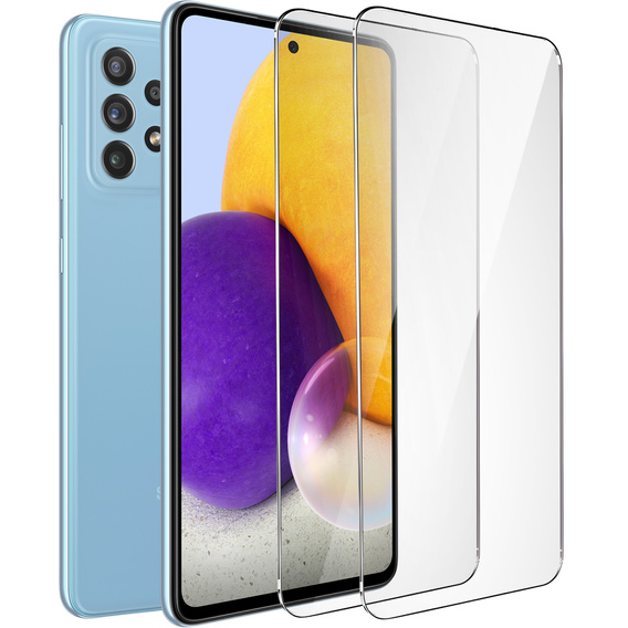 2x edzett üveg a Samsung Galaxy A72, ERBORD 9H Hard Glass a képernyőn