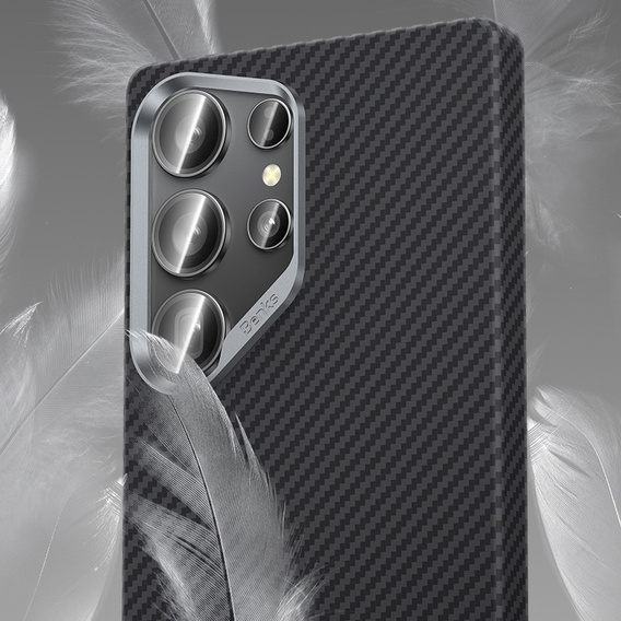 BENKS Kevlar tok Samsung Galaxy S25, MagSafe, Carbon Fiber, fekete