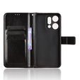 Pattintható tok Oppo Reno 14-hez, texturált Crazy Horse, fekete