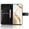 Pattintható tok a Honor 200 Pro 5G, Crazy Horse Wallet, fekete