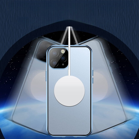 Magnetic Dual Glass MagSafe tok iPhone 13 Pro, kék