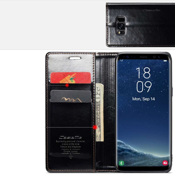 CASEME flip tok Samsung Galaxy S8+ Plus, Waxy Textured, kávé