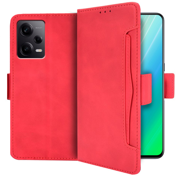 Pattintható tok a Xiaomi Redmi Note 12 5G / POCO X5 5G, Card Slot, piros
