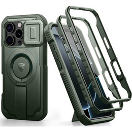 Páncélozott tok iPhone 16 Pro készülékhez, Dexnor CamProtect MagSafe, zöld (Két keret)