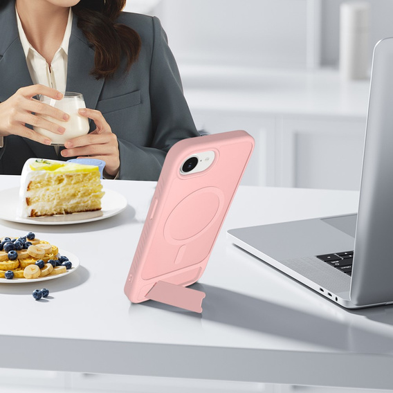 Tok iPhone 16E, Kickstand Matt Case, MagSafe, rózsaszín