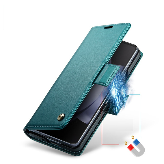 CASEME flip tok Samsung Galaxy Z Fold6 5G, Litchi Wallet, zöld