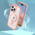 Tok iPhone 16 Pro Max, Shockproof Hybrid, fóliával, MagSafe-hoz, rózsaszín