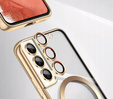 Tok Samsung Galaxy S22-hoz, Electro MagSafe, arany + üveg a képernyőhöz