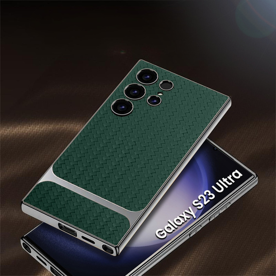 Telefontok a Samsung Galaxy S23 Ultra, GKK Woven Leather, zöld