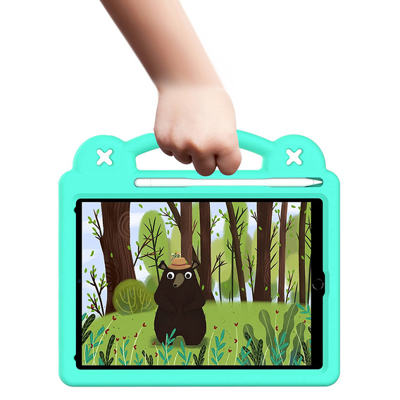 Gyermek tok iPad 9.7" 2018/2017 (6/5 gen.) / Pro 9.7" 2016, Cute Patterns, állvánnyal, zöld