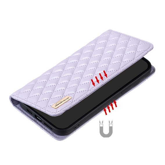 Pattintható tok a Xiaomi Redmi Note 13 5G, Wallet, BINFEN COLOR, lila