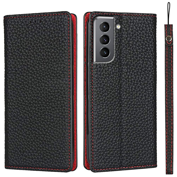 Bőr tok a Samsung Galaxy S22, ERBORD Grain Leather, fekete