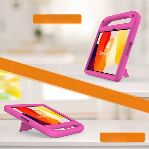 Gyermek tok Xiaomi Redmi Pad SE 11", Gyermek tok fogantyúval, rózsaszín