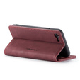 CASEME tok iPhone 7/8/SE 2020/SE 2022, Leather Wallet Case, bordó