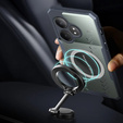 Tok Realme GT 6 / 6T, mágneses lemezzel, átlátszó / fekete