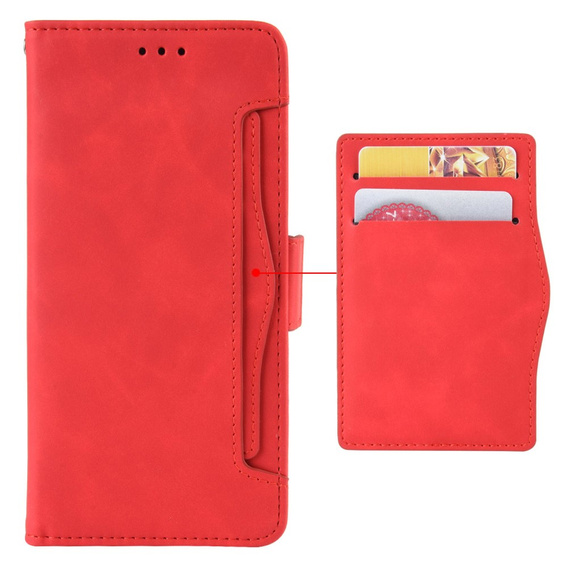 Pattintható tok a Xiaomi Redmi Note 13 5G, Card Slot, piros