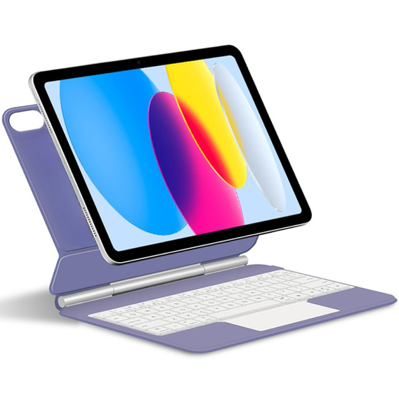 Billentyűzet tok iPad 10.9" 2022 (10 gen.) / iPad 11" 2025 A16 (11 gen.), Magnetic Keyboard Touchpad, lila