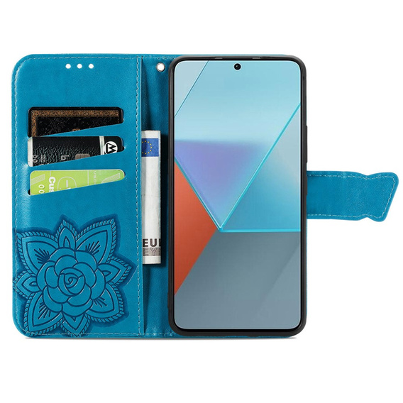 Pattintható tok a Xiaomi Redmi Note 13 Pro 5G, Butterfly, kék