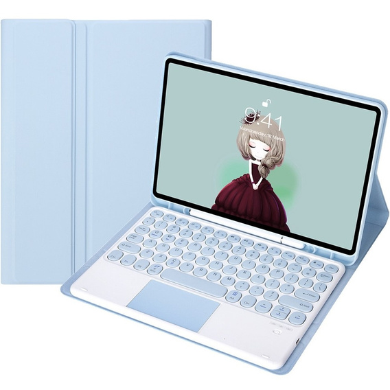 Tok + billentyűzet Samsung Galaxy Tab S6 Lite 2020 P610/P615 / S6 Lite 2022 10.4, Touchpad Pen Slot, kék