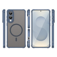 Tok Samsung Galaxy S25 Edge, Kickstand Matt Case, MagSafe-hoz, kék + képernyőüveg