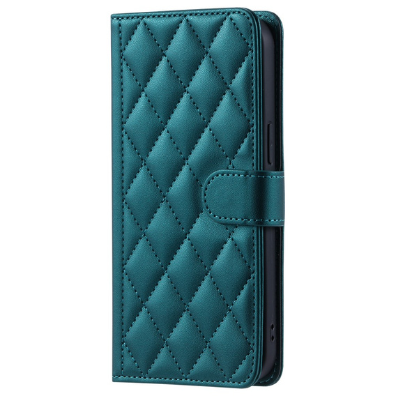 Flap tok Samsung Galaxy A55 5G, Rhombus Crossbody Leather, sötétzöld