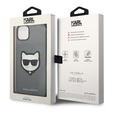 Karl Lagerfeld Telefontok a iPhone 14, Saffiano Choupette Head Patch, ezüst