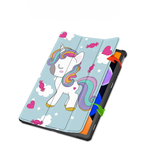 Tok Lenovo Idea Tab 11" 2025 TB336FU TB336ZU, állvány funkcióval, Smartcase, Unicorn, Egyszarvú