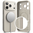 Ringke tok iPhone 17 Pro Max készülékhez, szilikon mágneses MagSafe, Stone