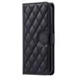 Flap tok Samsung Galaxy S25, Rhombus Crossbody Leather, fekete
