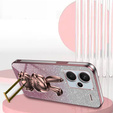 Tok Xiaomi Redmi Note 13 Pro+, Glitter Rabbit, kihúzható állvánnyal, rózsaszín