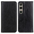 Pattintható tok Sony Xperia 1 VI, Split Leather, fekete