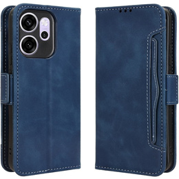 Flap tok Oppo Reno 14F, kártya slot, pénztárca, tengerészkék